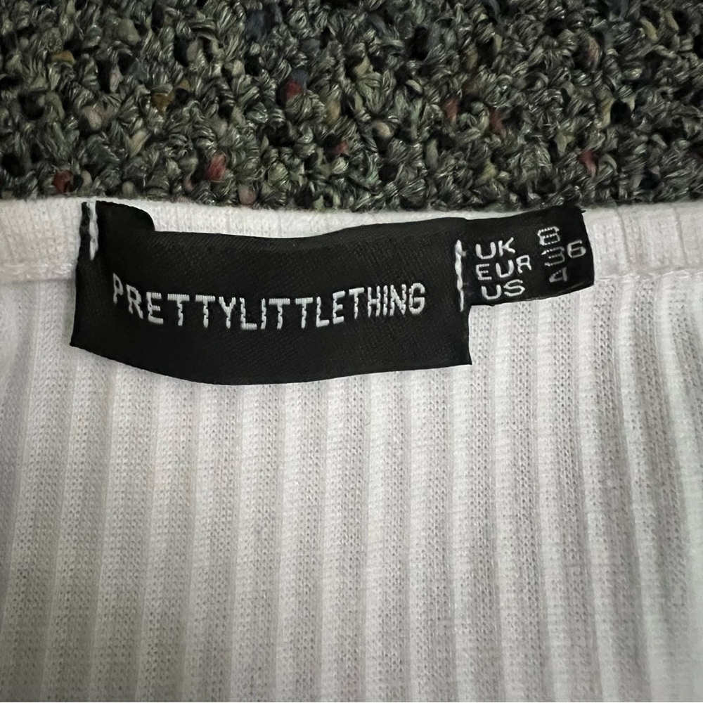PREETYLITTLETHING White Underline Boning Style Corset Tank Top Casual Shirt Sz 4 - Picture 14 of 15